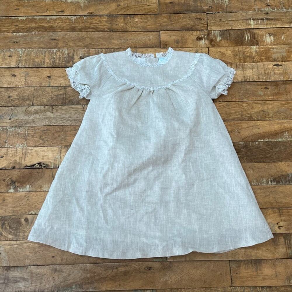 Edgehill Collection 18 Month Dress Beige Lace Collar November '22 Dillards